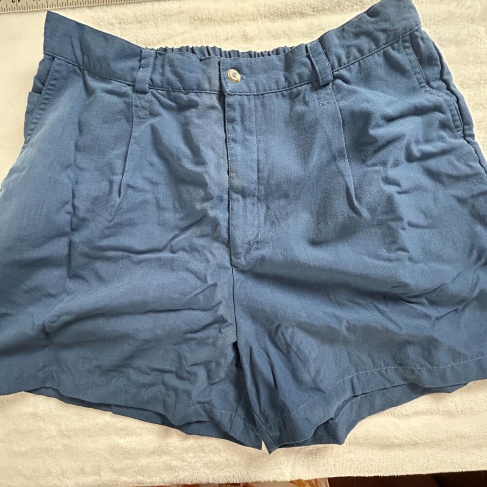 TravelSmith Women's Casual Shorts Elastic Waist Fly Zip Blue Size 18 Petite